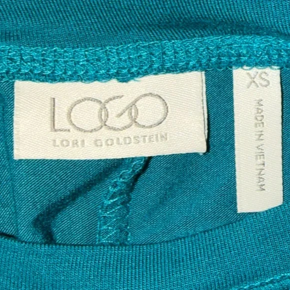 LOGO by Lori Goldstein Green Long Sleeves Tunic Top XS S M - Picture 4 of 5